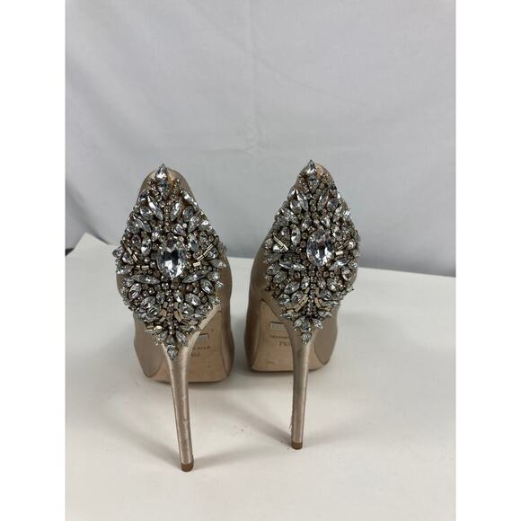 BADGLEY MISCHKA Kiara Embellished Peep-toe Pump size 7.5 - Picture 4 of 6